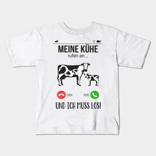 Meine Kühe rufen an lustiges Landwirt Bauer Spaß Kids T-Shirt